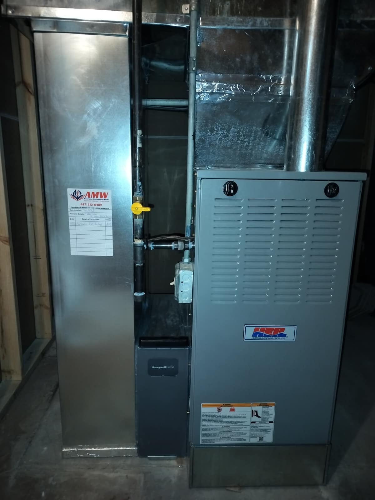 High-efficiency furnace and coil installation by American Mechanical Works in Glenview, IL
