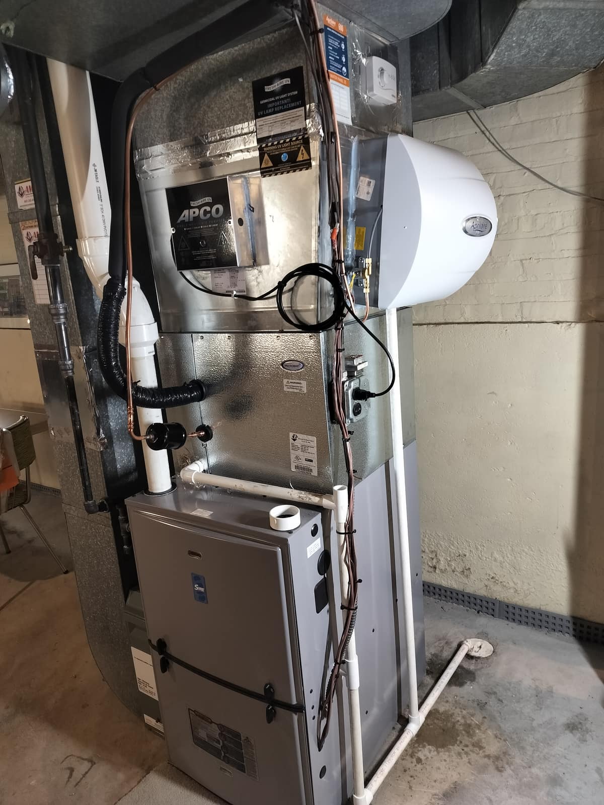 High-efficiency furnace and coil installation by American Mechanical Works in Glenview, IL